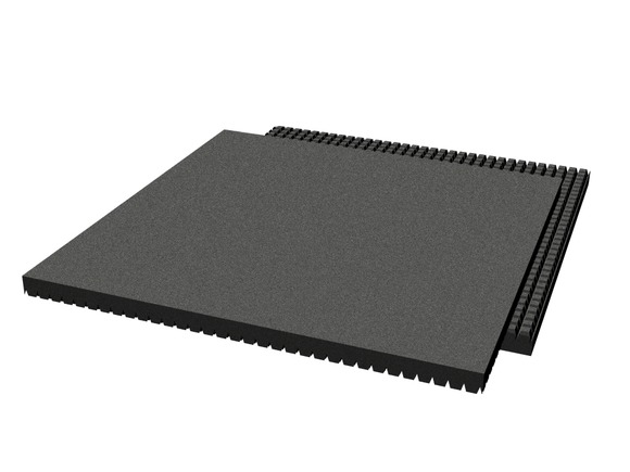 Rubber pavement 500x500x25 mm (raster 15 mm, black)