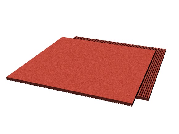 Rubber pavement 1000x1000x25 mm (raster 15 mm, red)