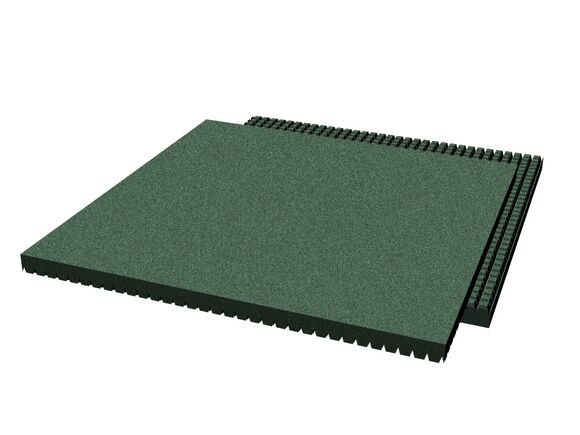 Rubber pavement 500x500x50 mm (raster 15 mm, green)