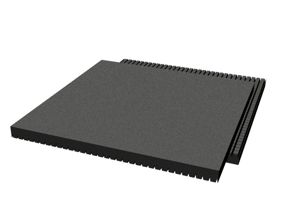 Rubber pavement 500x500x30 mm (raster 15 mm, black)