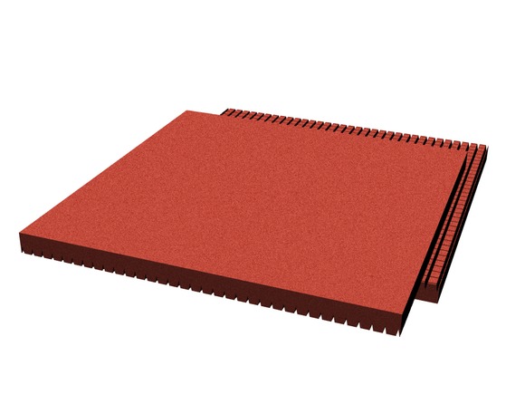 Rubber pavement 500x500x30 mm (raster 15 mm, red)