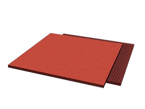 Rubber pavement 1000x1000x30 mm (raster 15 mm, red)