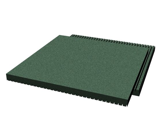 Rubber pavement 500x500x40 mm (raster 15 mm, green)