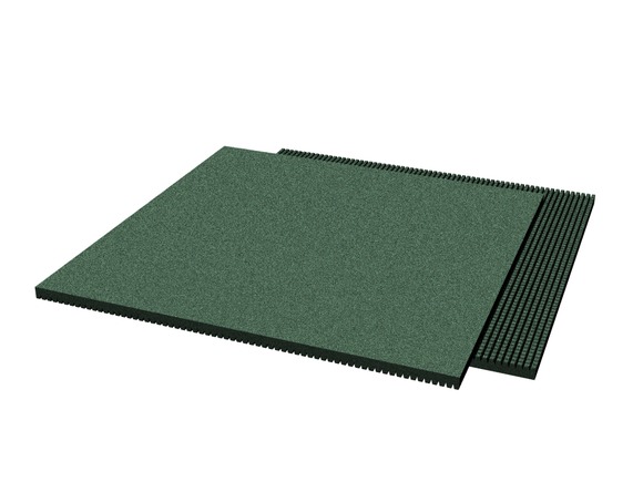 Rubber pavement 1000x1000x30 mm (raster 15 mm, green)