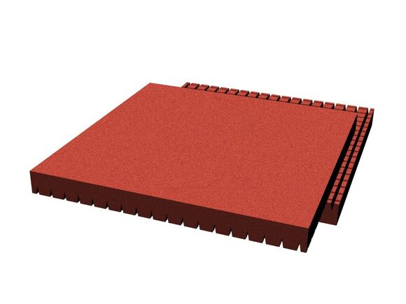 Rubber pavement 500x500x65 mm (raster 50 mm, red)