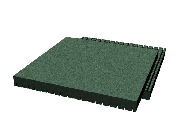 Rubber pavement 500x500x45 mm (raster 28 mm, green)