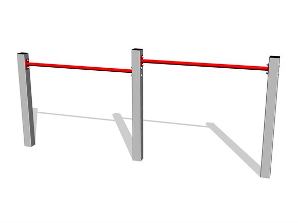 Twin fitness rack - silver (f.h. 1 m)