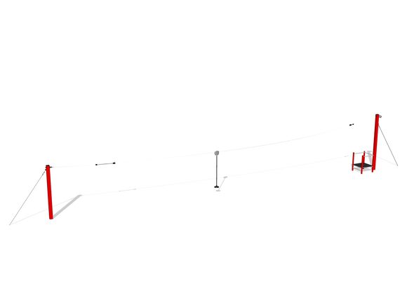 Single post cableway - Red