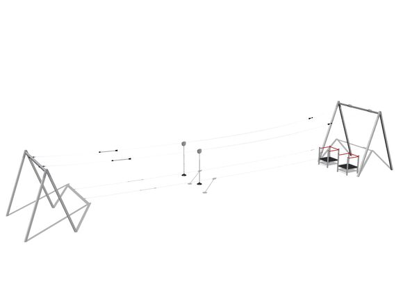 Twin post cableway with a ramps LD031K - galvanized