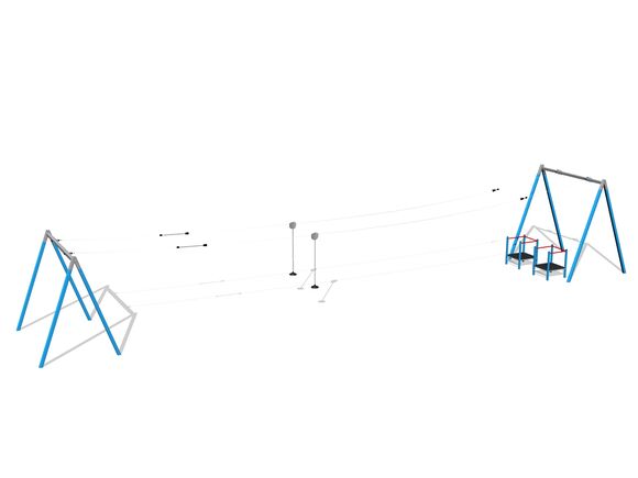 Twin post cableway with a ramps - Blue