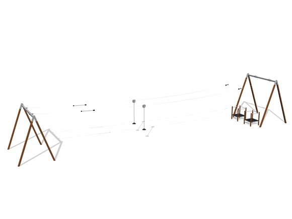Twin post cableway with a ramps - Brown