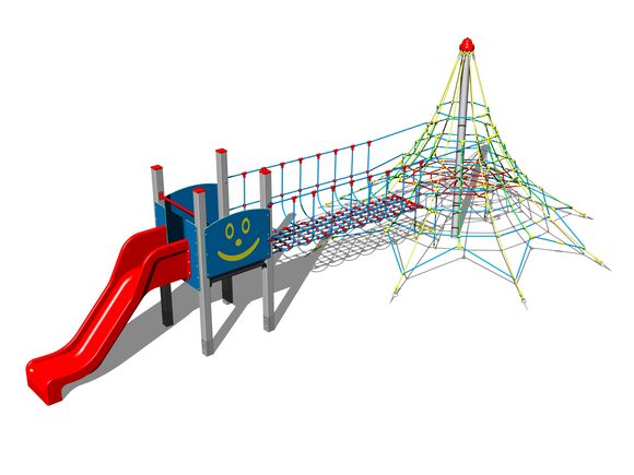 Rope pyramid with tower PY-831KS - silver