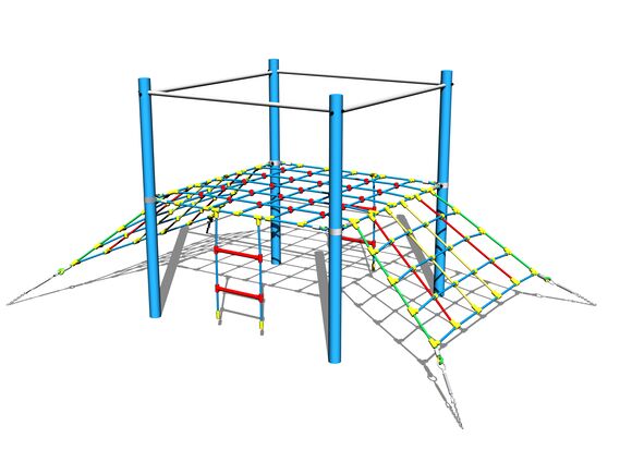 Double-sided rope ramp LP140KB - Blue (f.h. 1 m)