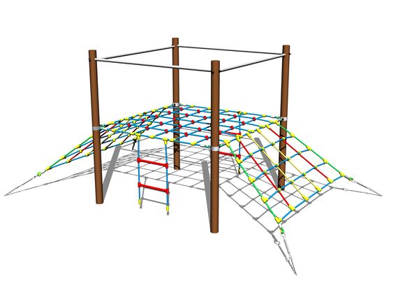 Double-sided rope ramp LP140KW - Brown (f.h. 1 m)