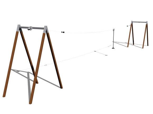 Twin post cableway LD020KW - Brown