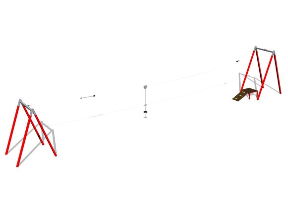 Twin post cableway LD021KR - Red