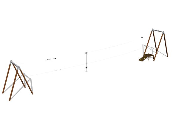 Twin post cableway LD021KW - Brown