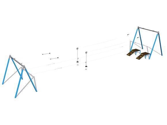 Twin post cableway with a ramps LD031KB - Blue