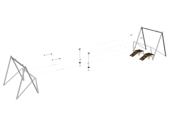 Twin post cableway with a ramps LD031K - galvanized