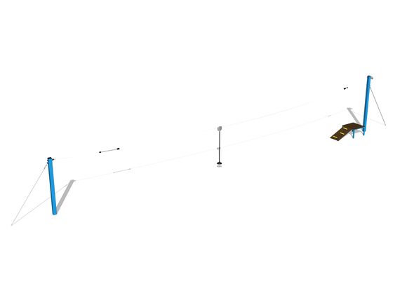 Single post cableway LD011KB - Blue