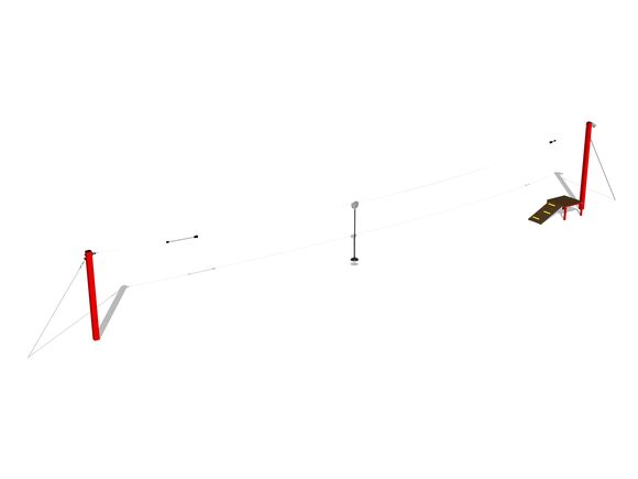 Single post cableway LD011KR - Red