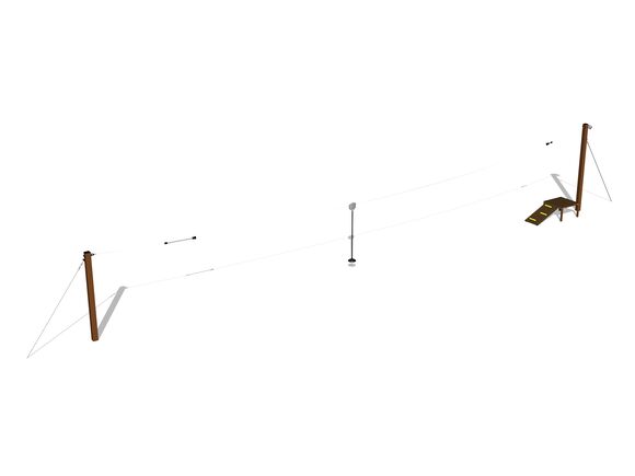 Single post cableway LD011KW - Brown