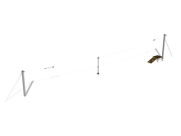 Single post cableway LD011K - galvanized