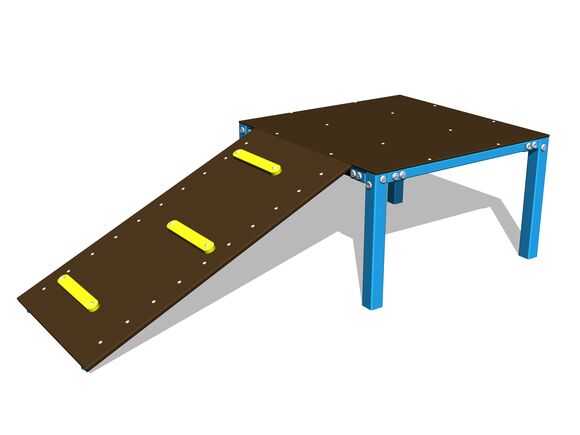 A platform with a ramp for the cableway NP6001KB - Blue