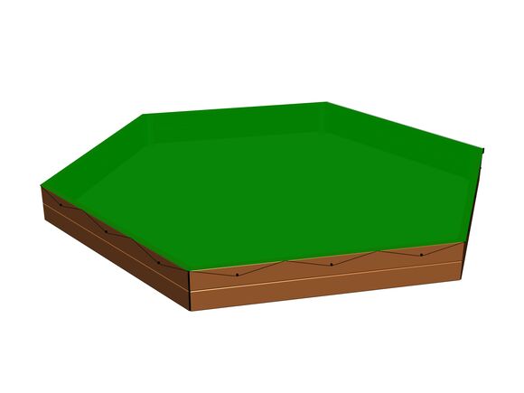 Tarpaulin for covering hexagonal sandpit PZ600
