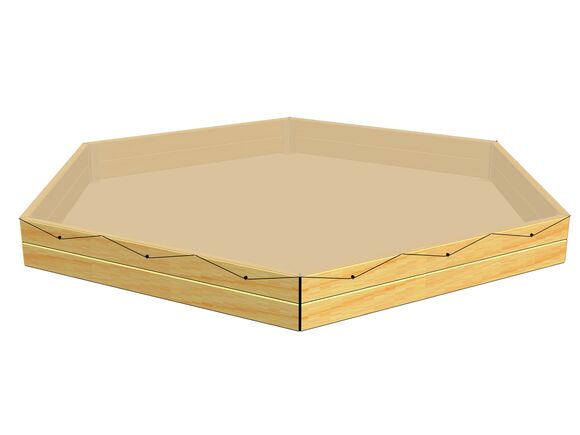 Tarpaulin for covering hexagonal sandpit PZ602