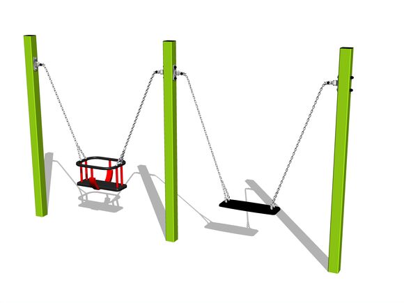 Twin chain swing - lime (f.h. 1,0 m)