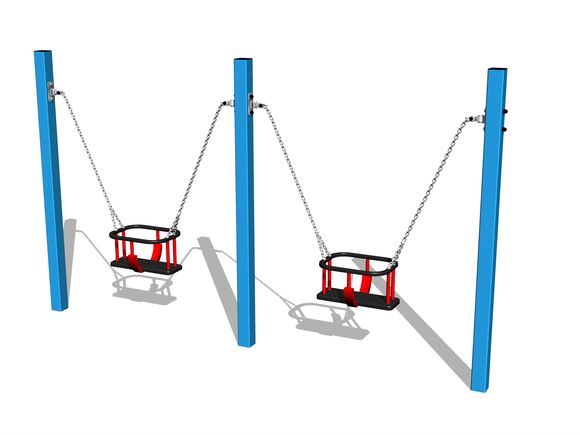 Twin chain swing - Blue (f.h. 1,0 m)