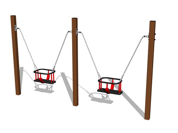 Twin chain swing - Brown 