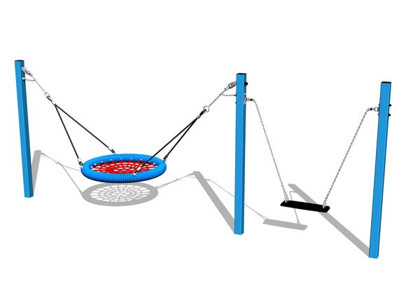 Twin chain swing - Blue (f.h. 1,0 m)