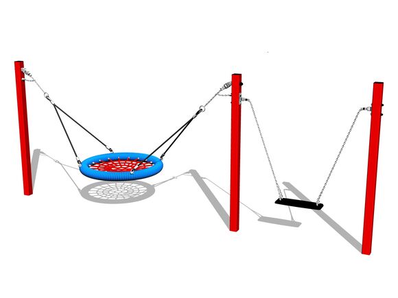Twin chain swing - Red (f.h. 1,0 m)