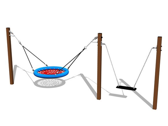 Twin chain swing - Brown (f.h. 1,0 m)