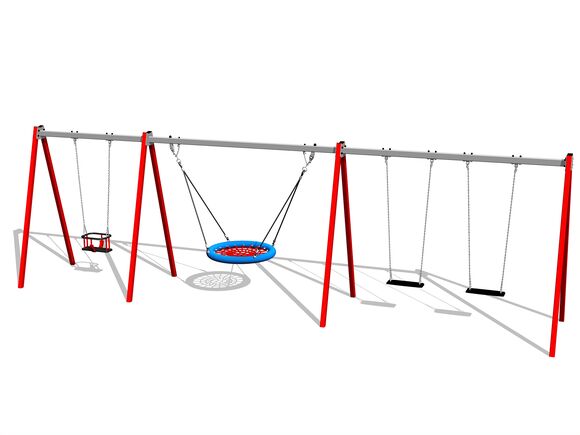 Quadralupe chain swing - red (f.h. 1,5 m)
