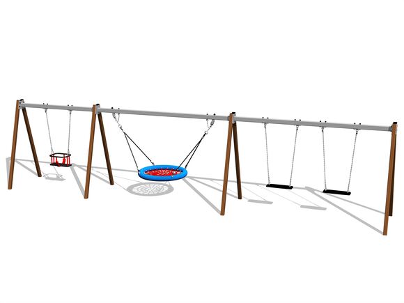 Quadralupe chain swing - brown (f.h. 1 m)