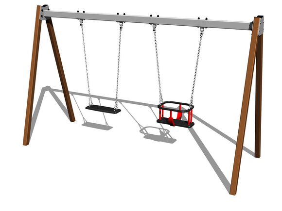 Twin chain swing RH6212KW - Brown (f.h. 1,0 m)