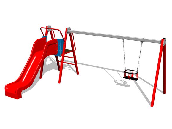 Chain swing with a slide RH6152KR - red (f.h. 1 m)