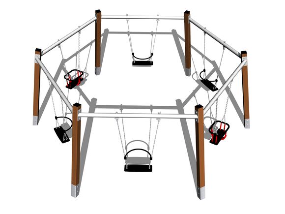 Hexad group chain swing RH1610KW - Brown (f.h. 1,0 m)