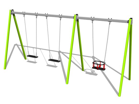 Triple chain swing - lime (f.h. 1,5 m)