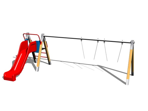 Twin chain swing with a slide RH250D (f.h. 1 m)