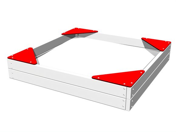 Seats for four-sided sandpit - red