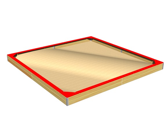 Seats around the edge of sadpit 4x4 m SP440DR - red