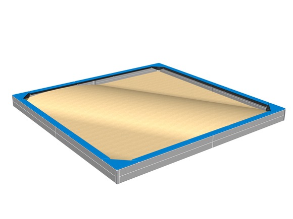 Seats around the edge of sadpit 4x4 m SP440KB - blue