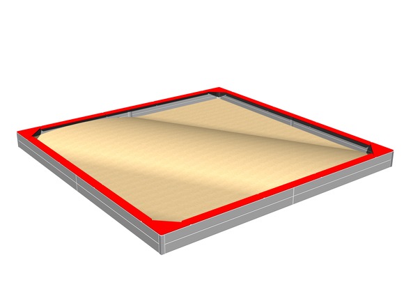 Seats around the edge of sadpit 4x4 m SP440KR - red