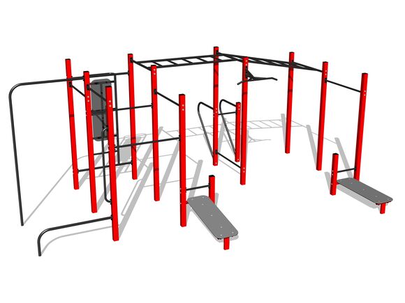 Street workout set WS8023RD - red