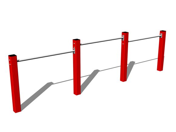 Triple fitness rack HR301KR - red (f.h. 1 m)