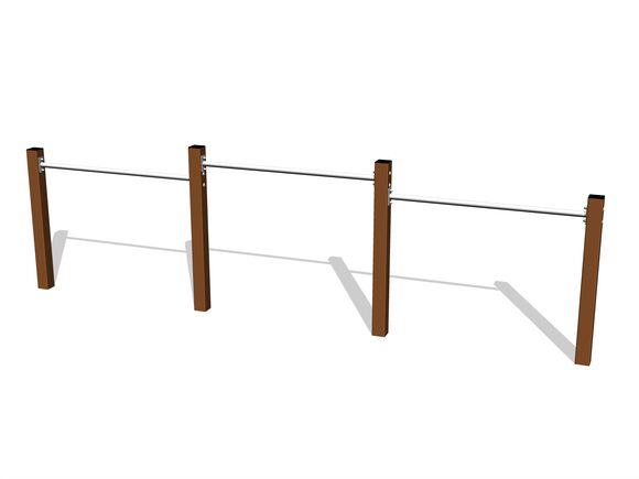 Triple fitness rack - brown (f.h. 1 m)